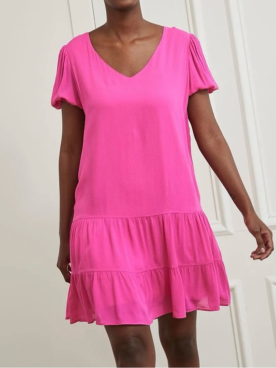RW&CO. Dresses & Skirts - RW&CO. Hot Pink V-Neck Sleeveless Dress